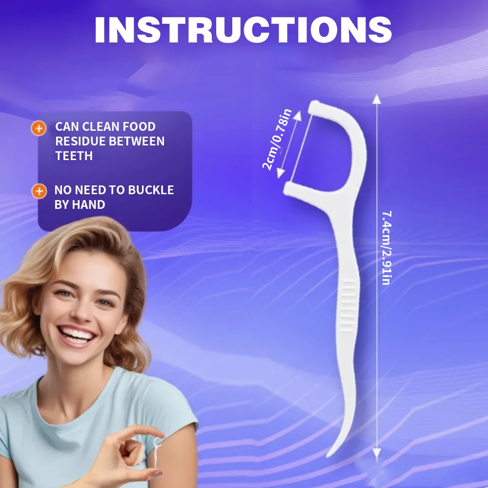 2-in-1 ultra-fine dental floss stick toothpick and 2 complimentary dental floss dispensers toothpick set dental floss sticks