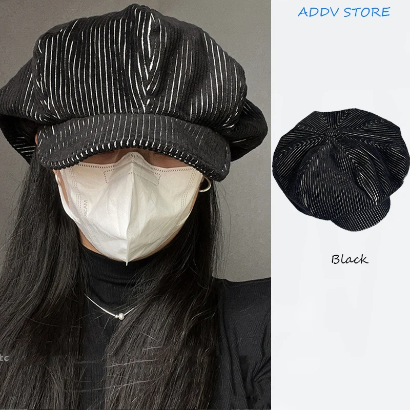 

Y2K Oversize Large Edition Artist Hats for Women Men Autumn Winter Corduroy Elastic Head Surrounding Cloud Hat Boinas Para Mujer