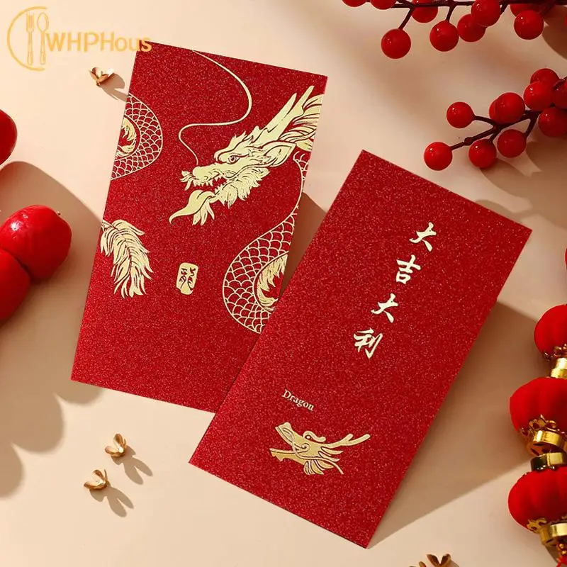 

6Pc Red Packet Bag Red Envelope Bag Year Of The Dragon Cartoon 2024 New Year Spring Festival Red Packet Year Chinese Lunar Year