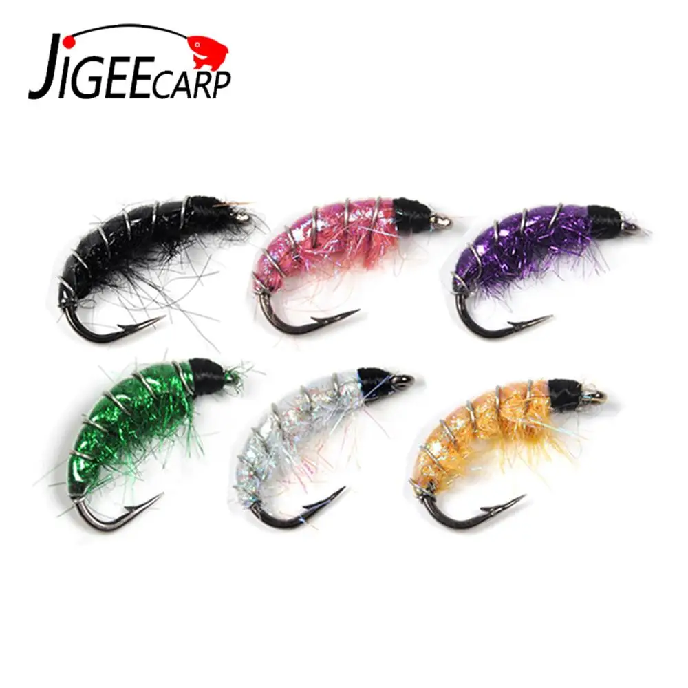 

8PCS #6 Artificial Prawn Bait Trout Fishing Flies Scud Shrimps Scud Cezch Fly Fishing Fly Nymphs Fish Lures Bait