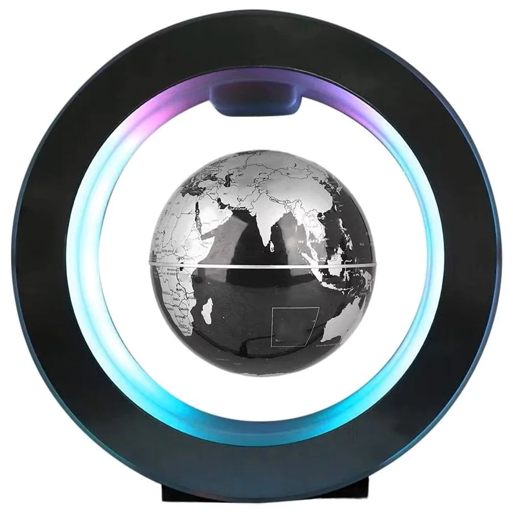 Floating Globe Levitating World Map Rotating Ornament LED Lamp for Bedside Light