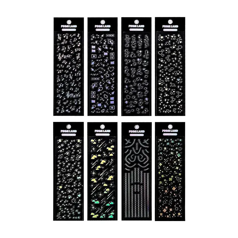 Mohamm 12 Vellen Waterdichte Glinsterende Laser Sterren Dot Decoratieve Stickers Voor Scrapbooking Diy Foto Kaart Decoratie Collage