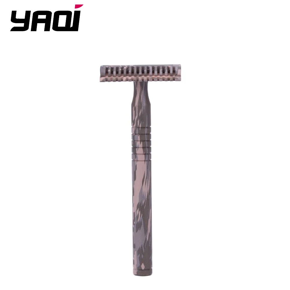 Yaqi Camouflage Color Brass Handle 3 Pcs Men Safety Razor Travel Set