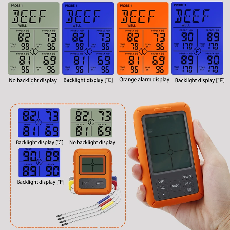 Digital Chef Thermometer Wireless Meat Thermometer Remote Instant Read BBQ Cooking Food Thermometer for Kitchen Oven Grill 5