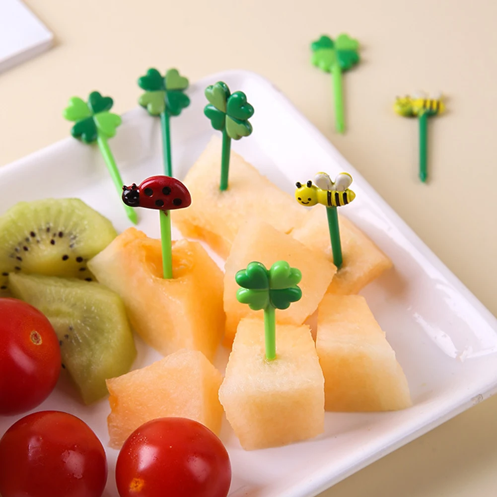 Fruit Fork 8/12Pcs Kids Fruit Picks Needle Stick Toothpicks Mini Creative Fruit Cake Dessert Food Forks Lunch Box Decor