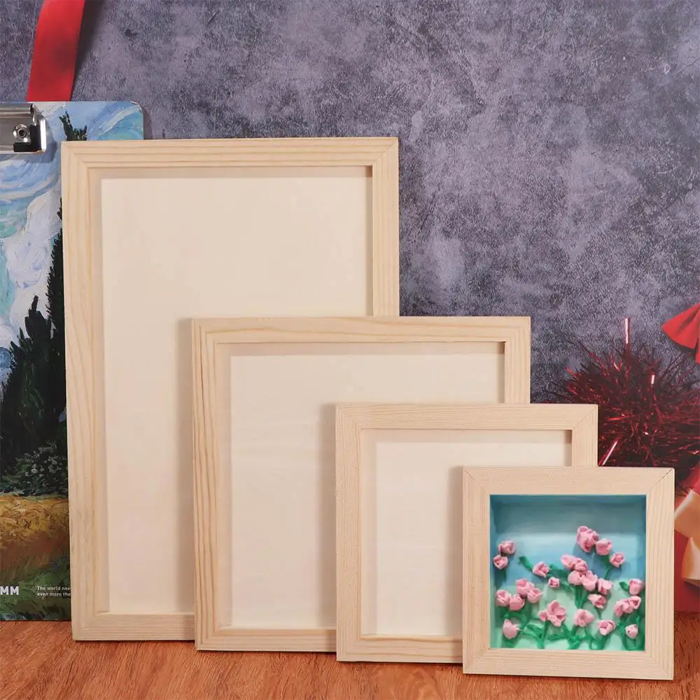 Photo Frame Wood Photo Frame Wood Frame Wood Picture Frame Art Puzzle Holder DIY Blank Clay Frames