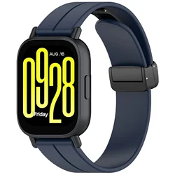 Magnetic Silicone Strap for Active Sport Watches - 22mm Band Bracelet Accessory (Midnight Blue)