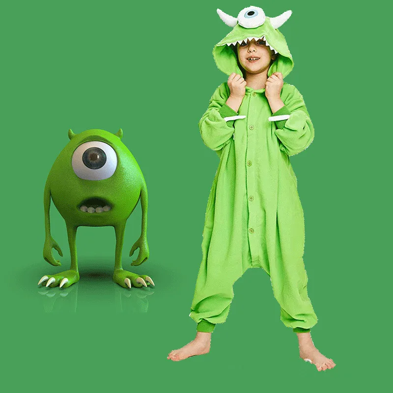 Disfraz de la Universidad de monstruos para niños, Mike Wazowski, ropa de  casa divertida, mono de monstruo de animales, Cosplay Kigurumis _ -  AliExpress Mobile