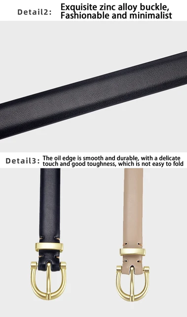 Cintura Donna Sottile Elegante - Cintura In Pelle PU Con Fibbia Dorata Per Abiti E Jeans - Foto 7