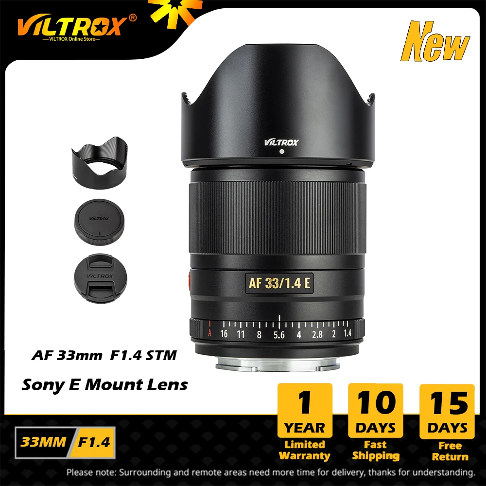 Объектив VILTROX 33 мм f1.4 E с автофокусом APS-C компактный объектив большой апертурой