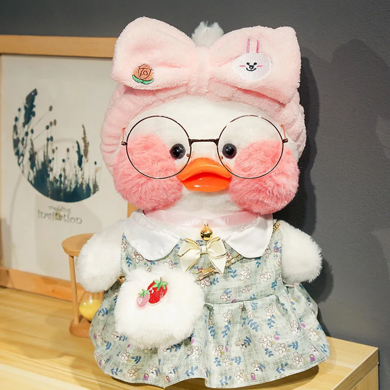 New plush Cute Lalafanfan Duck Cafe Duck 30cm Doll Plush Toy Stuffed Soft Doll Kawaii Animal Pillow Birthday Gift for Kids