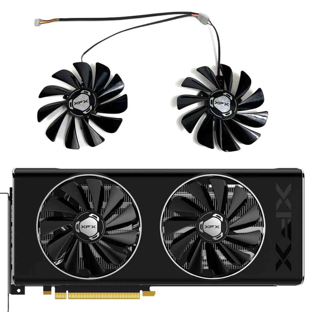 

2PCS/SET NEW FDC10U12S9-C CF1010U12S RX 5700 XT GPU FAN，For XFX RX 5700 XT、RX 5700 Graphics card cooling fan