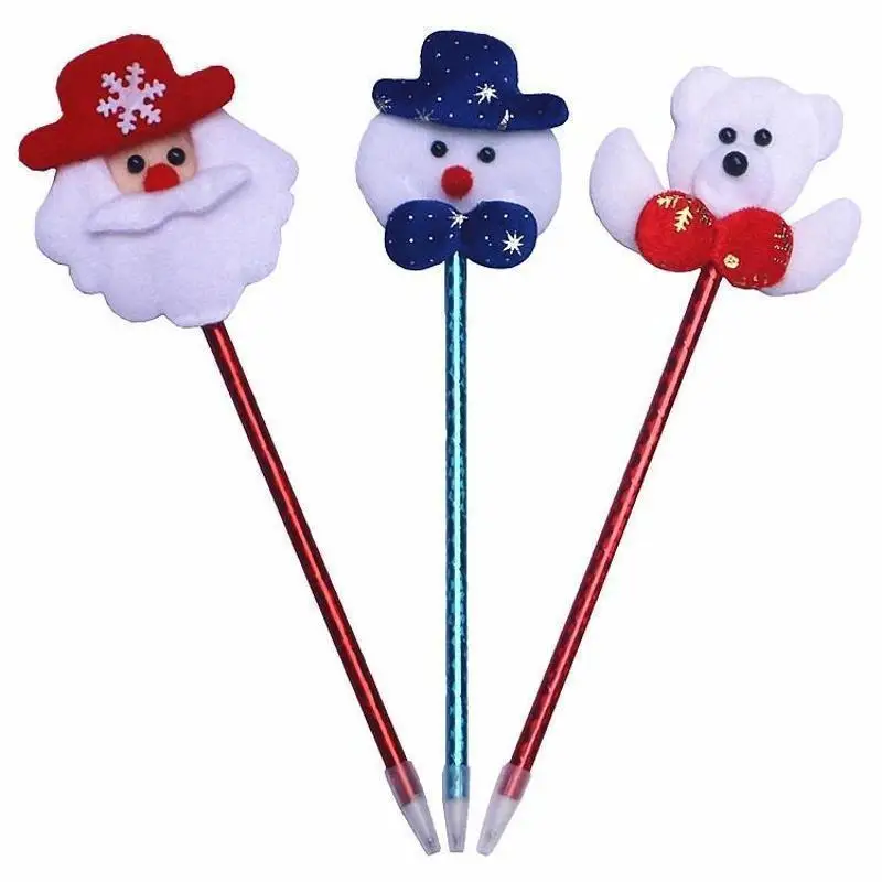 1/4Pcs Christmas Ballpoint Pens Creative Santa Claus Snowman Reindeer Neutral Pens Student Holiday Gifts Office Supplies
