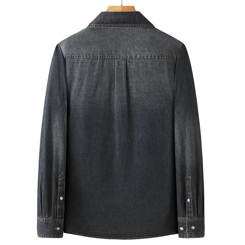 Men's Casual Loose Denim Shirt Spring and Autumn Plus Size LXL2XL3XL 4XL 5XL 6XL 7XL 8XL denim shirt long sleeved shirt