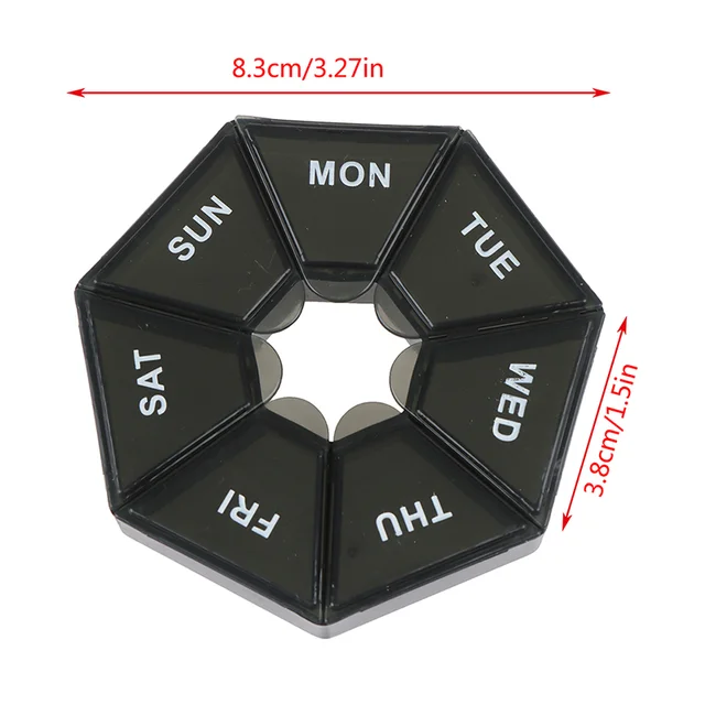 1Dcs Tabletta 7 Napos Cukorkababd Doboz Szervező Hordozható Tároló Tartó Utazási Adagoló - Image 6