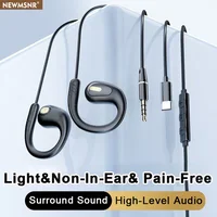 Écouteurs filaires à clipser de Type C et 3.5mm, oreillettes avec son Surround 9D, casque de sport pour Gamer, écouteurs ENC dans un micro HD pour Samsung 1