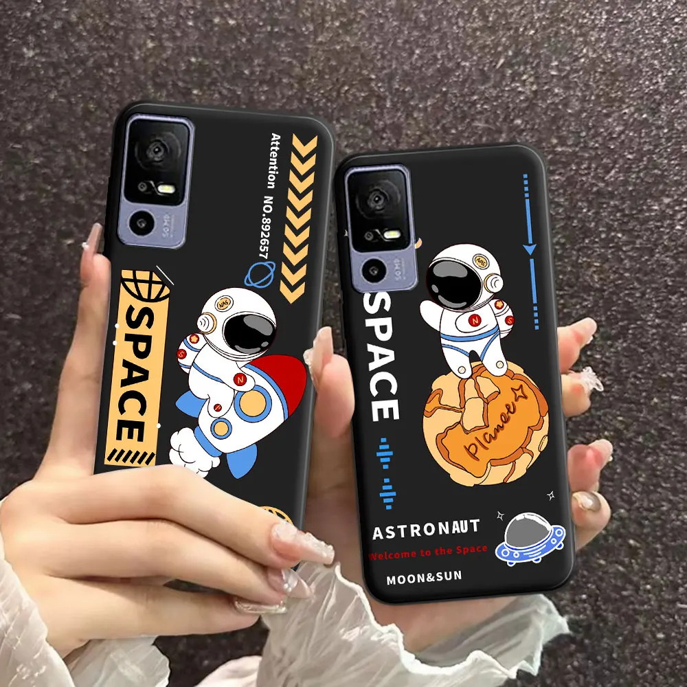 Charming Astronaut Cartoon Soft Silicone TPU Phone Case - Lovely Back Cover