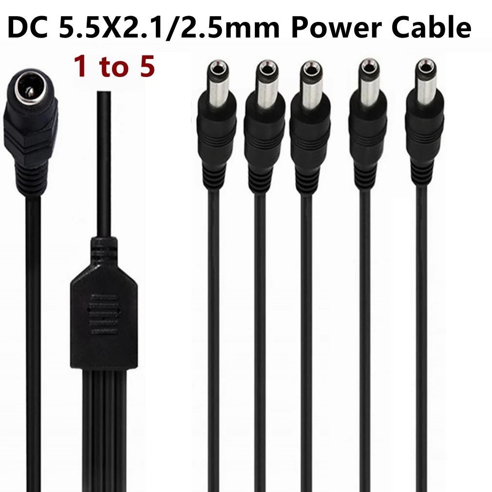 Dc Power Jack 5.5X2.1Mm Dc 5.5 2.5 Kabel 1 Vrouw Naar 3,4,5,6,8 Mannelijke Plug Splitter Adapter Voor Beveiliging Cctv Camera En Ledstrip