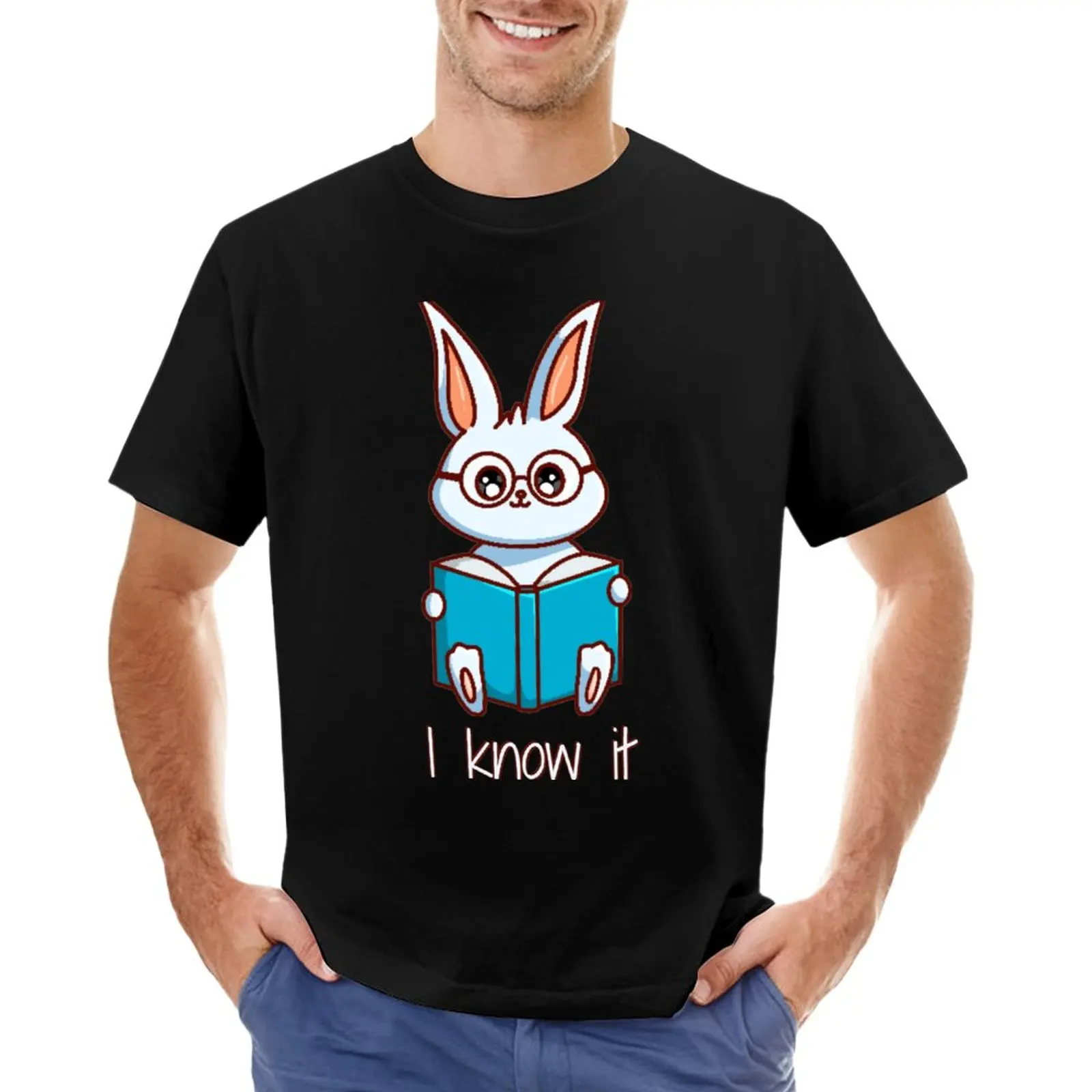 

I know it. Rabbit Reading Book T-Shirt t shirt man graphics t shirt sweat shirt designer t shirt men