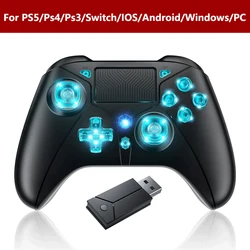 Wireless Gaming Controller with 6 - Axis Gyro, Dual Vibration, and Turbo Touchpad (1PC Light For P5 P4)