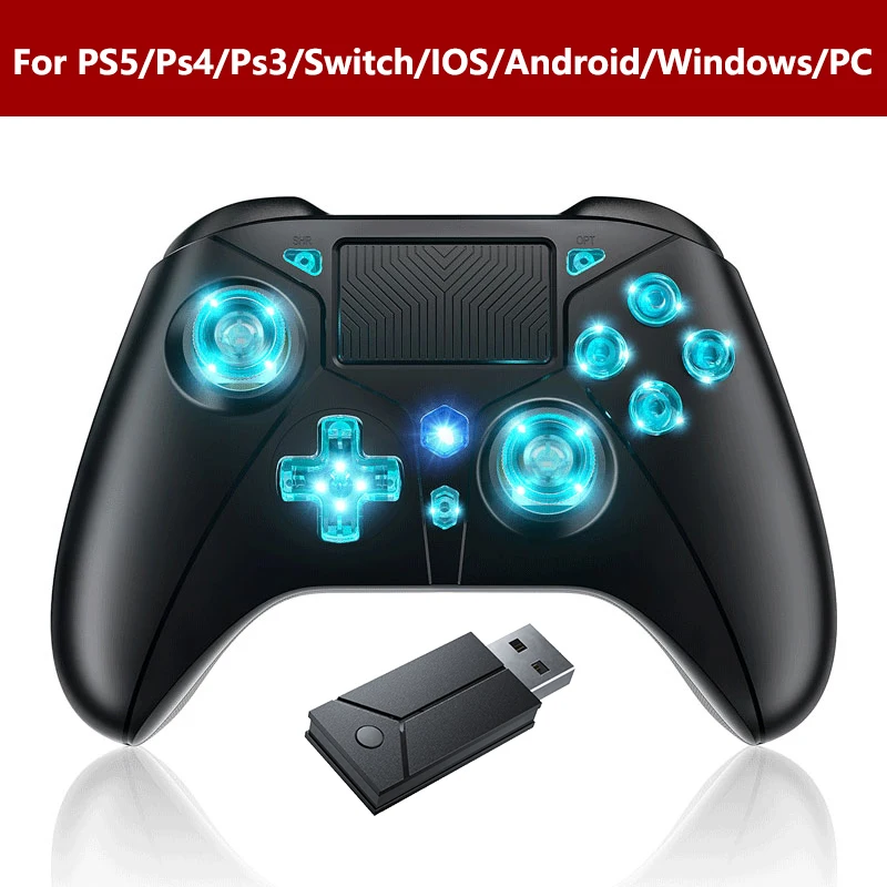 Gamepad do bezprzewodowego kontrolera konsoli PS5, 6-osiowy żyroskop z podwójnym efektem wibracji Halla, z touchpadem Turbo, joystick do sterowania w grach