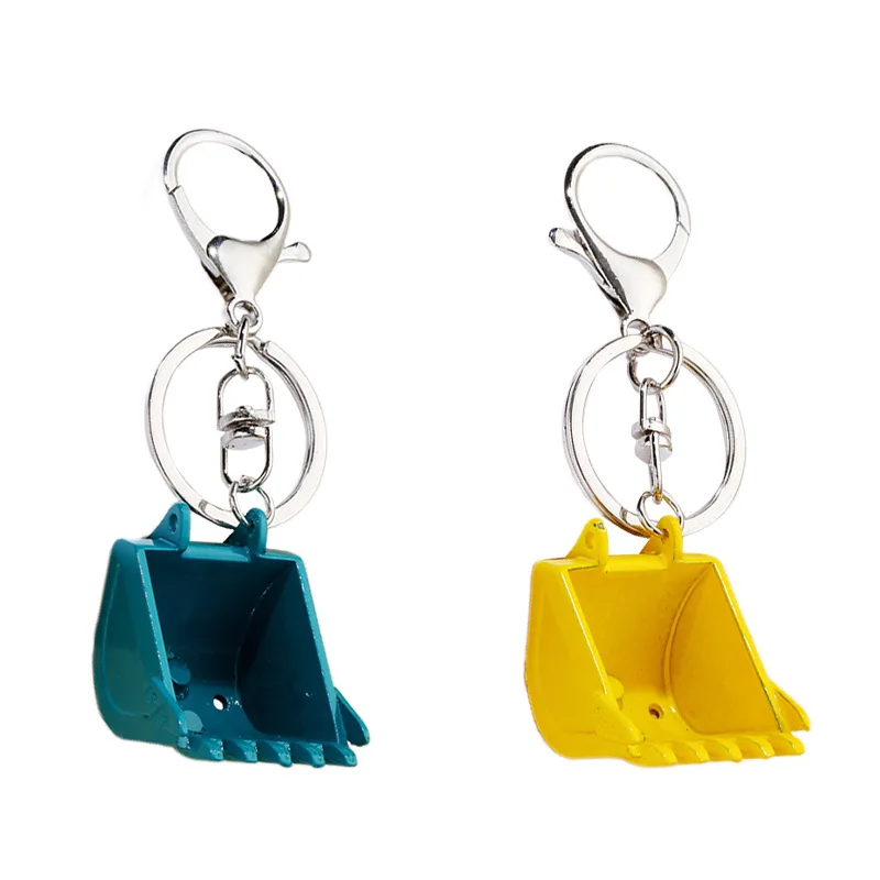 

100Pcs Alloy Bulldozer Keychain Three-dimensional Excavator Tools Car Key Pendant Accessories Metal Key Ring Pendant
