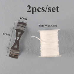 Eco-Friendly Pre-Waxed Cotton Candle Wicks with Metal Tabs (61m x Holder)