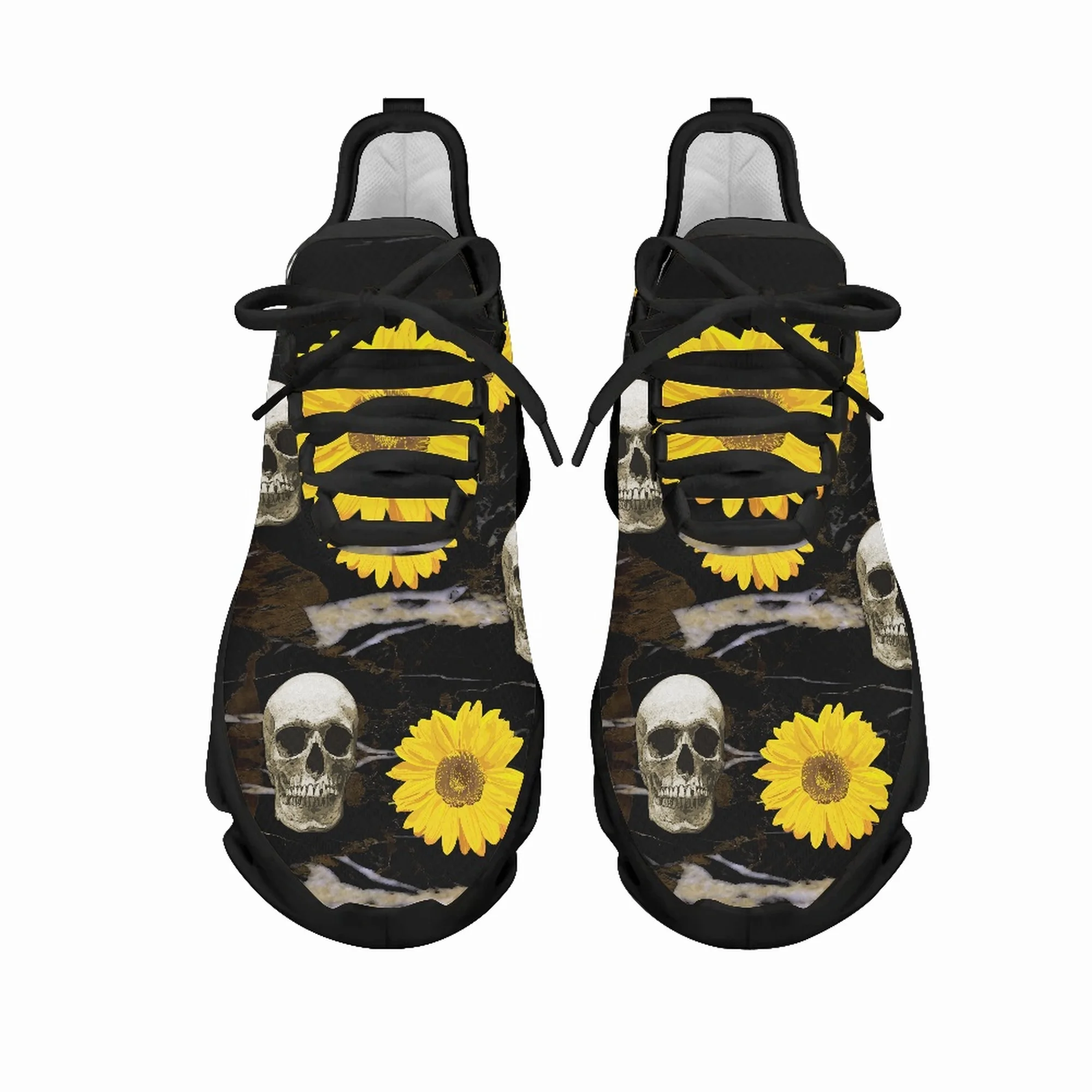Yikeluo New Style Skull Pattern Women Mesh Swing Sneakers Soft Sport Shoes Fashion Ladies Running Blade Shoes 2022