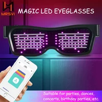 MRSVI Cool LED Glasses App Control Light up Party Glasses Programmable DIY Text Graffiti Animation Luminous Sunglasses