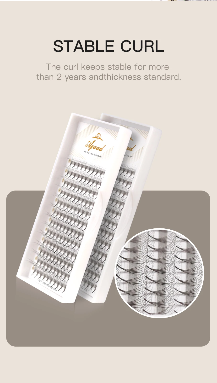 NEU Doppellagige Vorgefertigte Volumen-Wimpernfächer mit spitzer Basis, flauschige Fächer, Wimpernverlängerungen, schmale, schlanke Basisfächer für Make-up, Cilio – Detail 6