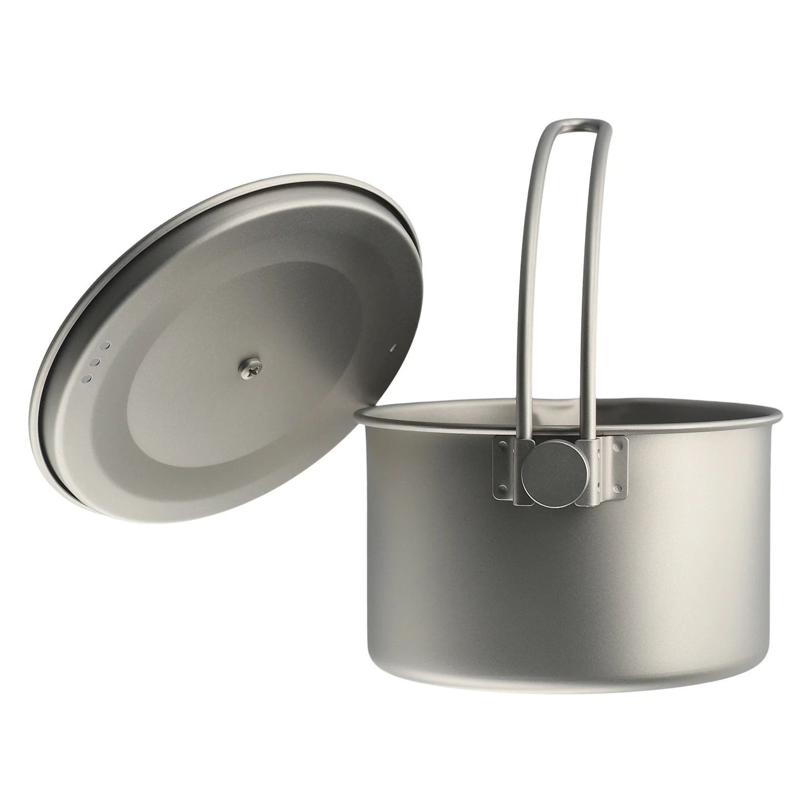 

High Quality Hanging Pot 1100ml Camping Pot For Camping Hiking Picnic Cookware Titanium With Detachable Handle