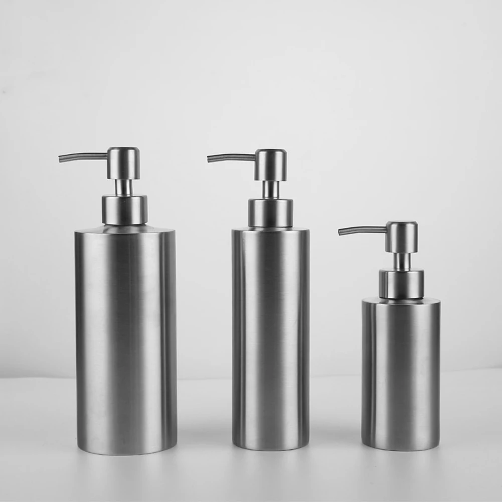 

Press Head Soap Pump Bottle Hand Jar Liquid Lotion Replacement Shampoo Shower Gel Stainless Steel Practical New