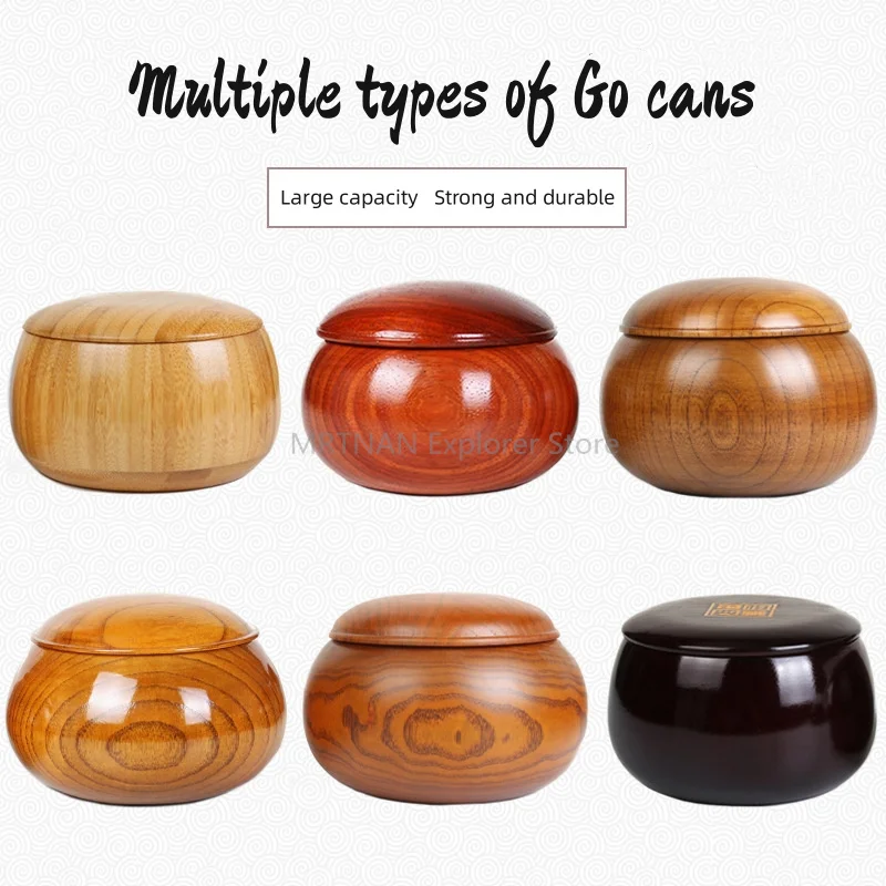 

Multiple options for wooden covered Go cans storage bottles Go games international chess organization bowls round cans Go cans