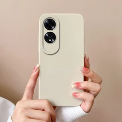 Luxury Solid Color Soft Liquid Silicone Anti-Drop Phone Case Cover for Oppo A59 5G (TYW000)