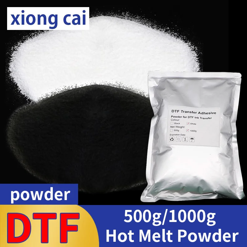 Printer Toner Powder 1000g DTF Hot Melt Transfer Powder Black or White For Sublimation Adhesive For Epson Direct To Film T-Shirt Printing Machine printer toner powder