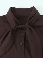 NLZGMSJ Woman Scarf Shirts 2025 Autumn Elegant Office Lady Loose Chic Slim Daily Full Sleeve Daily Shirts - Image 3