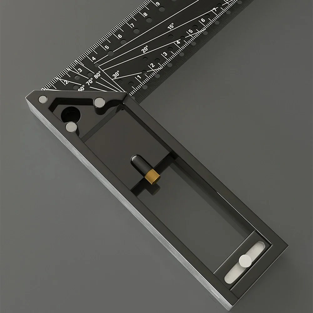 Multifunctional Right Angle Ruler 90 Degree Multi-Holes High Carbon Steel Angle Ruler Woodworking Lines Drawing