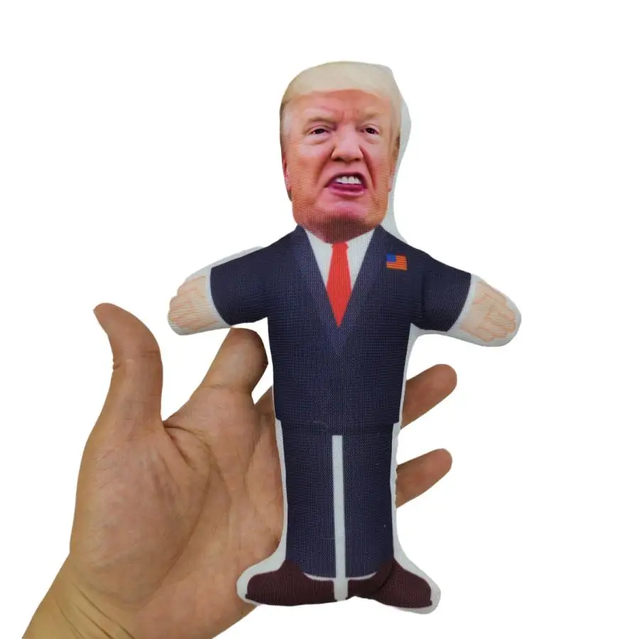 Donald Trump Political Parody Novelty Durable Dog Chew Toy with Squeaker bite resistant pet toys durable plush Squeak Dog Toys 4
