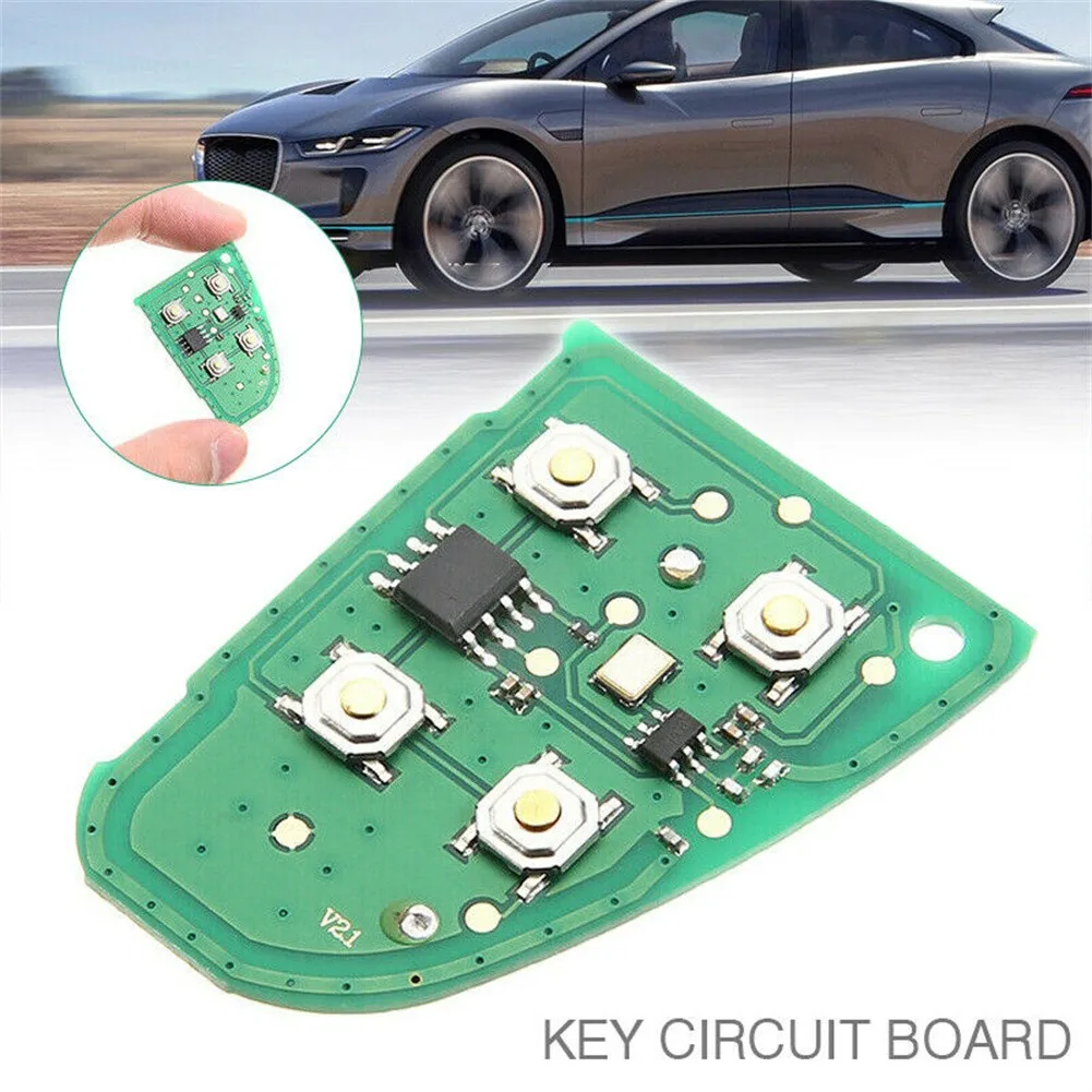 Electronic Component 433 MHz Key Circuit Board For Jaguar X Type XJ XJR 4 Button Flip Remote Fob Remote Key Circuit Board
