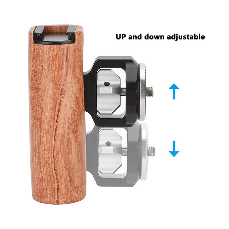 Universal Wooden Handgrip with ARRI-Style Rosette M6 Male Connection Mount For C