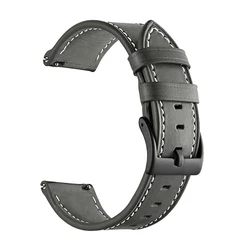 Premium Leather Watch Strap - Elegant and Versatile Replacement Wristband - 22mm Forerunner 745 (Dark Grey)