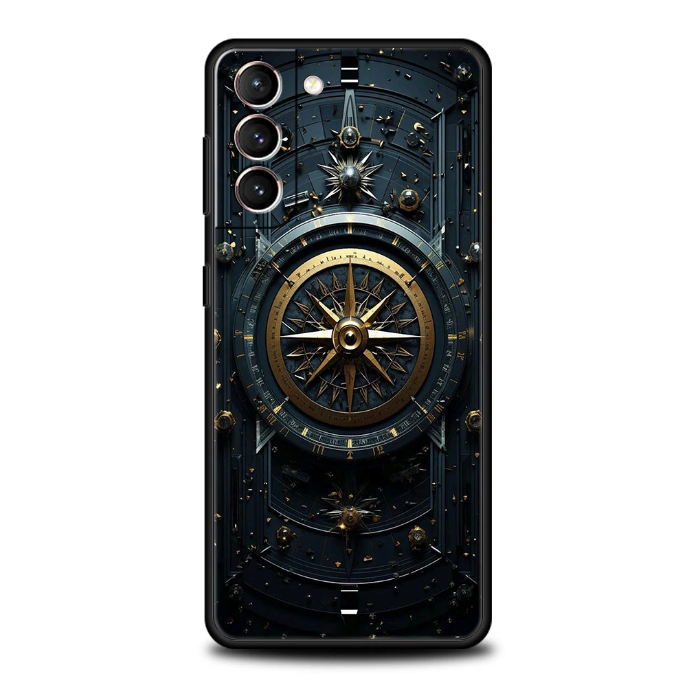 Kompass hülle für Samsung Galaxy S24 S23 S22 S20 S21 Fe Ultra S10 S10E S9 S8 plus 5g Silikon stoß feste Telefon abdeckung Capas Taschen – Detail 1