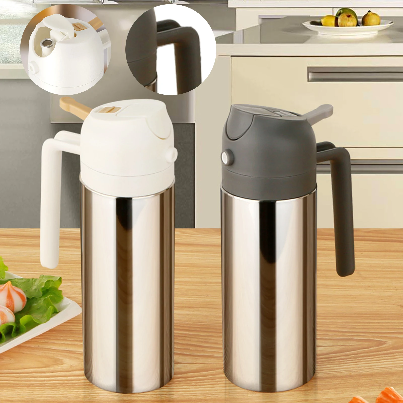 2 In 1 Oil Dispenser Oil Sprayers BPA Free Fine Mist Large Capacity Cooking Kitchen Gadgets Tools