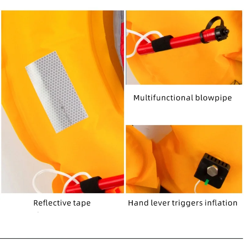Gilet de sauvetage gonflable automatique Daiseanuo - Ceinture PFD avec poche pour pêche en mer et navigation
