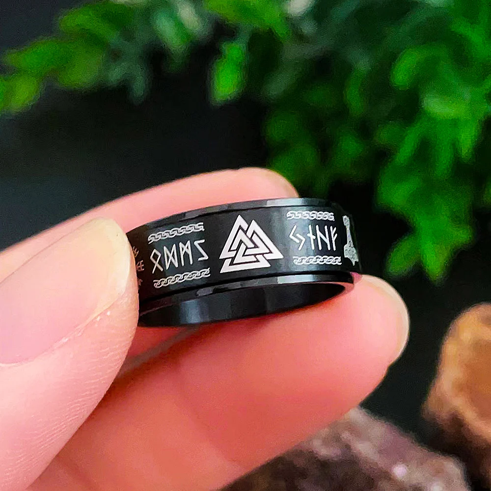 Nordic Odin Viking Trinity Ring Stainless Steel Fashion Vintage Vikings Ring Men Women Simple Amulet Jewelry Gift Wholesale 5