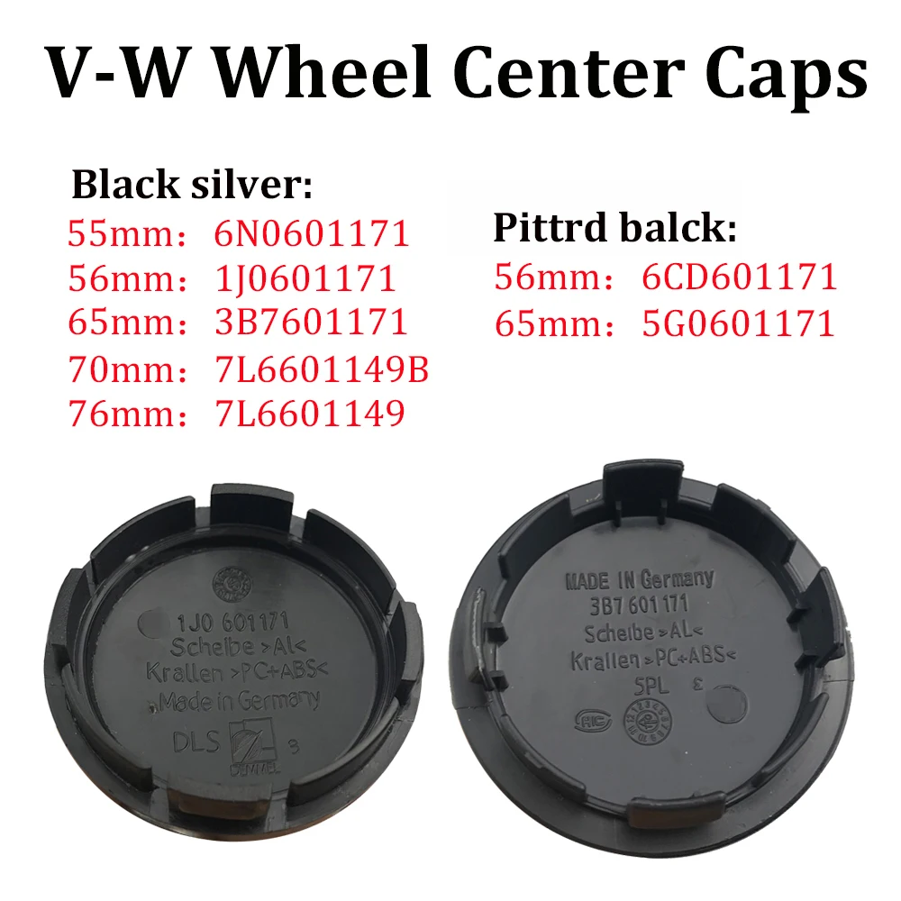 4 Pz/Set 56Mm 55Mm 65Mm 70Mm 76Mm 63Mm Car Styling Wheel Center Hub Caps Badge Per Beetle Golf Polo Sagitar Gti Tiguan