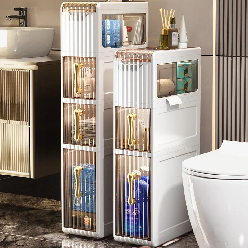 

Modern simplicity Slit Cabinet In Luxury Bathroom Storage Rack Toilet Acrylic Floor Storage Sabinet Kitchen Drawer Organizer
