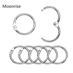 Nickel Plated Multi-Size Book Rings and Key Chains - Dia 40mmx2.7mm 5Pcs