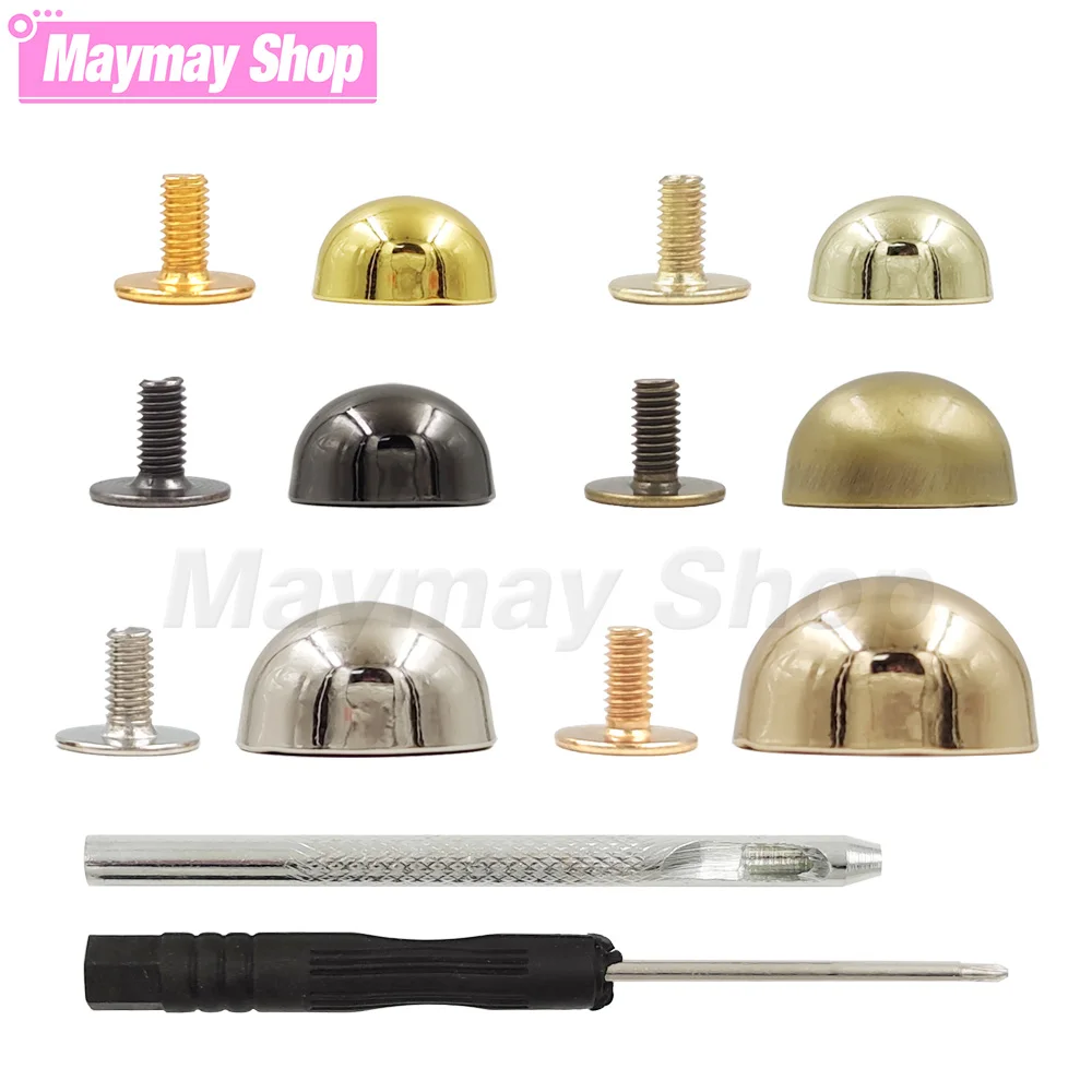 Metal Dome Rivets 10sets 8/10/12/15/20mm Metal Dome Rivet Screw Spike Studs For DIY Clothes