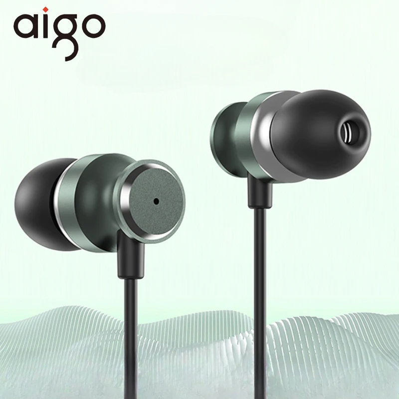 Проводные наушники-вкладыши Aigo A110, HD микрофон, стерео, объемный звук, портативное проводное управление, для iPhone, Xiaomi, HUAWEI